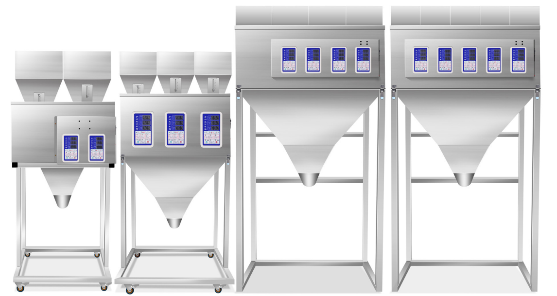 4頭500克干果顆粒稱重分裝機感應震動下料
