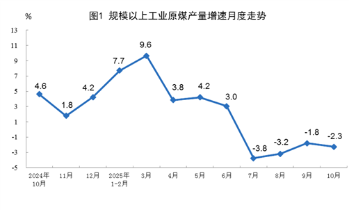 2025年10月份能源生产情况