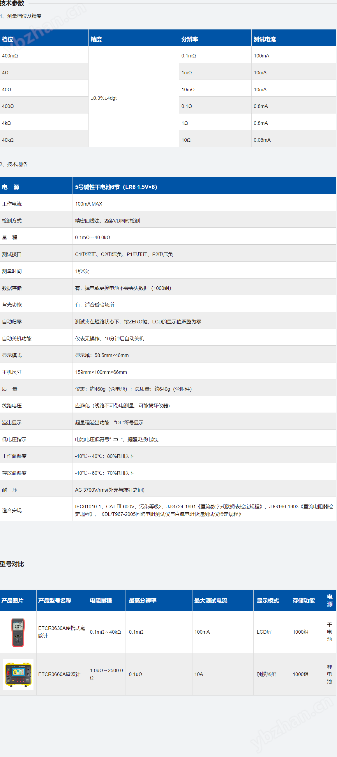 ETCR3630A便携式毫欧计